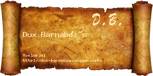 Dux Barnabás névjegykártya