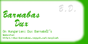 barnabas dux business card